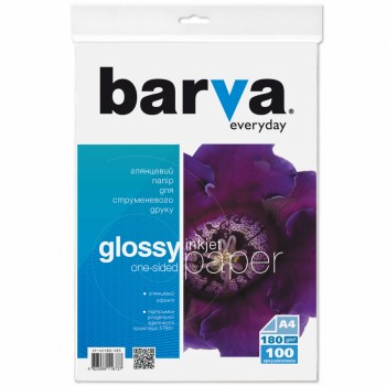 Фотобумага BARVA A4 Everyday Glossy180г 100с (IP-CE180-283)