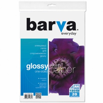Фотобумага BARVA A4 Everyday Glossy180г 20с (IP-CE180-281)