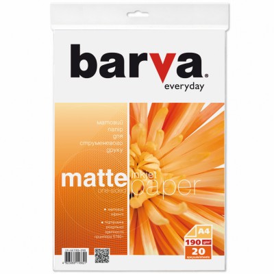 Фотобумага BARVA A4 Everyday matted 190г 20с (IP-AE190-290)