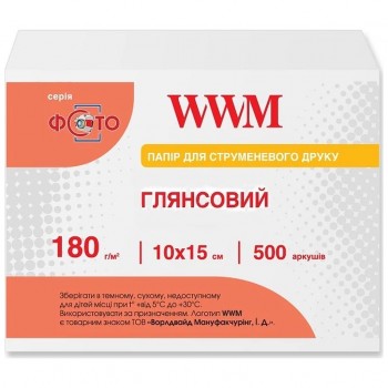 Фотобумага WWM, матовая 180g, 10x15*500 G180.F500