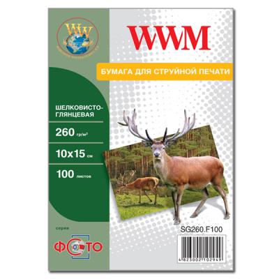 Фотобумага WWM, глянец шелк 260g, 10x15*100 SG260.F100