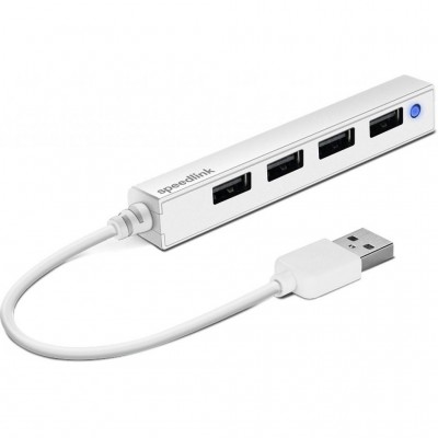 USB-хаб Speedlink SNAPPY SLIM USB Hub, 4-Port, USB 2.0, Passive, Whi (SL-140000-WE)