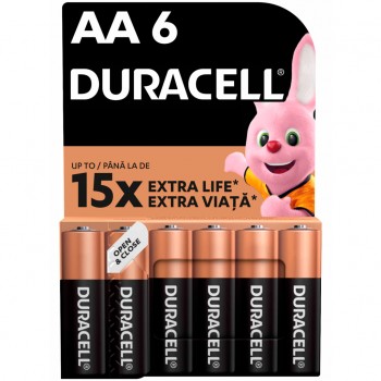 Батарейка Duracell  AA MN1500 LR06 * 6 (5+1) (5000394107427) 5000394107427
