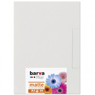 Бумага A3  BARVA (IP-BAR-B190-124) 190 г, 50 л., матовая, матовая, двухсторонняя IPBARB190124