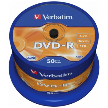 Диск DVD-R Verbatim 4.7Gb 16X CakeBox 50шт (43548)