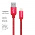 Кабель USB 1.0m  ColorWay USB-Lihgtning (2.4), 2м Red (CW-CBUL007-RD)