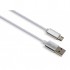 Кабель USB 2.0 AM to Micro 5P 1m LED silver Vinga (VCPDCMLED1S) 2.4 А