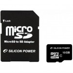 Карта пам'яті MicroSDHC(Class 10) 16Gb Silicon Power with adapter SP016GBSTH010V10SP