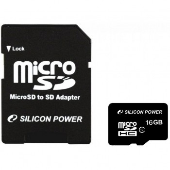 Карта пам'яті MicroSDHC(Class 10) 16Gb Silicon Power with adapter SP016GBSTH010V10SP