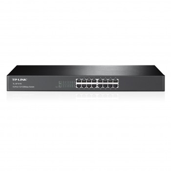 Комутатор  16Port TP-LINK TL-SF1016 Unmanaged 10/100M Стандартный 19-дюймовый стальной корпус для монтажа в стойку