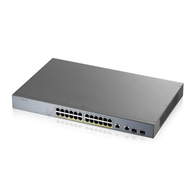 Комутатор ZYXEL GS1350-26HP (24xGE PoE, L2, 2xGE/SFP, PoE 375W, металл)