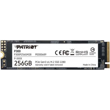 SSD M.2 2280 256GB Patriot (P300P256GM28) 3D TLC NAND, PCI-E 3.0 (x4), 1700 Mb/s, 1100 MB/s, 80 x 22 x 3.58 мм, 9 г