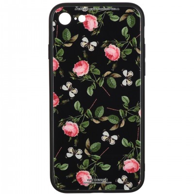 Чехол iPhone 7/8, WPC-061, Flowers RD/BK (681920359814) WK