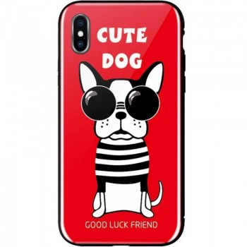 Чехол iPhone XS, WPC-087, Cute Dog Red (681920360797) WK
