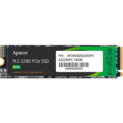SSD M.2 2280 240GB Apacer (AP240GAS2280P4-1) 3D TLC 1800 МБ/с 1100 МБ/с