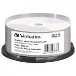 Диск BD-R Verbatim 25Gb 6x Cacke 25шт Wide Printable (43738)  43738