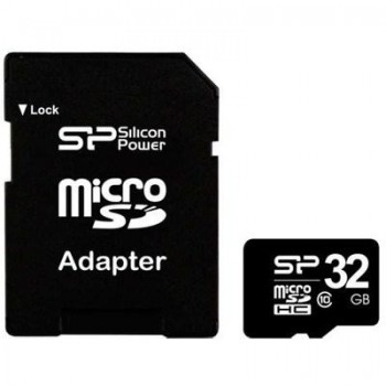 Карта пам'яті microSDHC(Class  10) 32Gb Silicon Power (with adapter) SP032GBSTH010V10SP