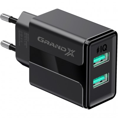 Зарядний пристрій Grand-X CH-15B 5V 2,1A USB Black 