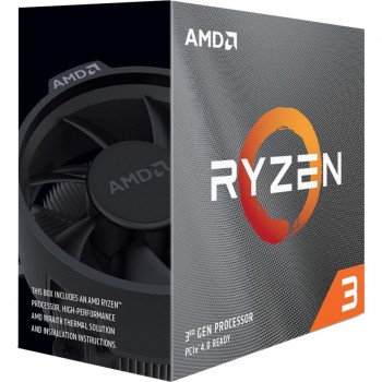 Процесор AMD Ryzen 3 3100 (100-100000284BOX) AM4, 4 ядра, 3.6GHz, 3.9GHz, нет, L2: 2MB, L3: 16MB, 7nm, 65W, Box Без видеоядра