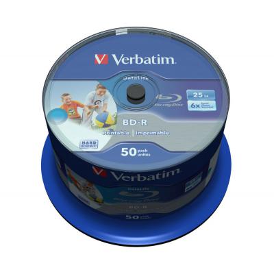 Диск BD-R  Verbatim 25Gb 6x Cacke 50шт Wide Inkjet Printable SL Datalife (43812) 43812