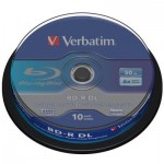 Диск BD-R  Verbatim DL 50Gb 6x Cacke 10шт (43746) 43746