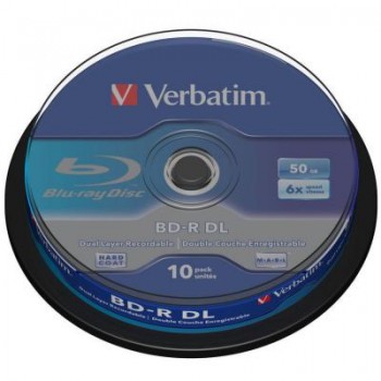Диск BD-R  Verbatim DL 50Gb 6x Cacke 10шт (43746) 43746