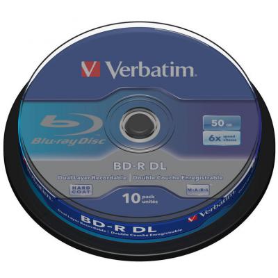 Диск BD-R  Verbatim DL 50Gb 6x Cacke 10шт (43746) 43746