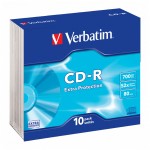 Диск CD-R Verbatim 700Mb 52x SlimCase 10 Extra (43415)