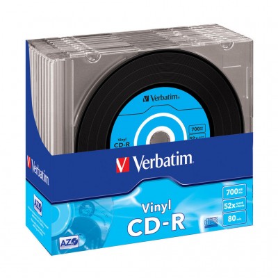 Диск CD-R Verbatim 700Mb 52x SlimCase 10 Vinyl AZO (43426) 10 шт