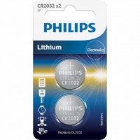 Батарейка для БИОС/ BIOS PHILIPS CR2032 Lithium BLI 2 (CR2032P2/01B)