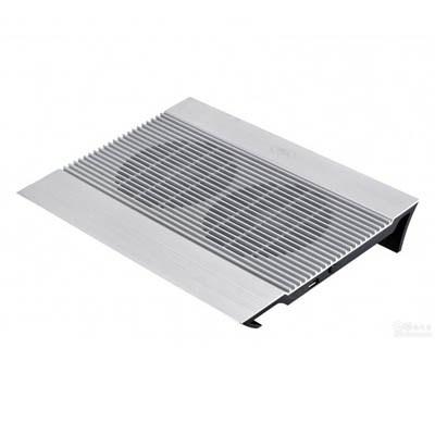 Подставка для ноутбука DeepCool N8 380 x 278 x 55 мм, срібляста, 2 вентилятора, алюміній