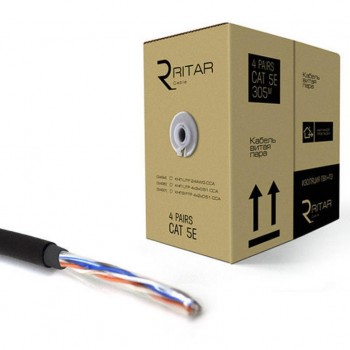 Кабель UTP 305м КНП(4*2*0,51)[СCA] ПВХ+ПЭ, наружный (3495) Ritar