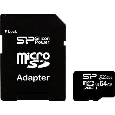 Карта пам'яті MicroSDHC(class 10)  64Gb Silicon Power SP064GBSTXBU1V10-SP