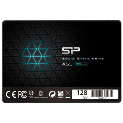 SSD 2.5" 128GB Silicon Power 500 Мб/с, 370 Мб/с, TLC 1500000 часов наработка на  отказ SP128GBSS3A55S25