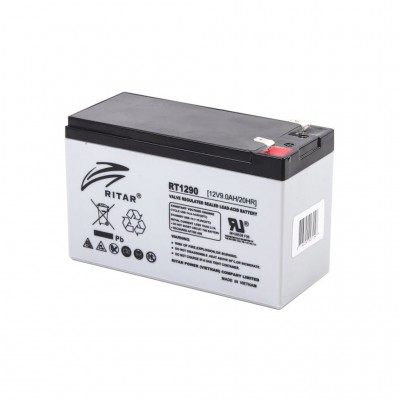 Батарея для ДБЖ Ritar AGM RT1290, 12V-9Ah (RT1290)      2.55 кг 