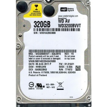 Жесткий Диск 2.5" 320GB WD 5400rpm 8MB (WD3200BVVT) гар. 12 мес.