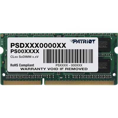 Память для ноутбуков SoDIMM DDR3 4GB 1333 MHz Patriot (PSD34G13332S)