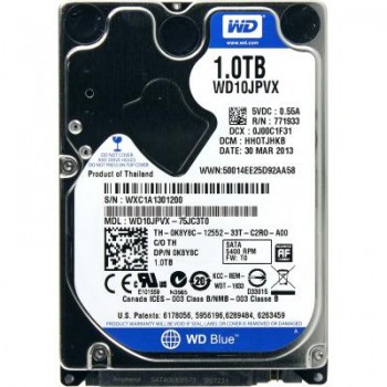 Жесткий Диск 2.5" 1Tb  WD (WD10JPVX) 5400 об/хв, 8 MB, SATA III, Scorpio Blue WD10JPVX