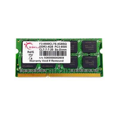 Память для ноутбуков DDR3 4GB 1066 MHz G.Skill (F3-8500CL7S-4GBSQ) 1066 MHz, PC3-8500, CL7, SQ Series, 1 планка F38500CL7S4GBSQ