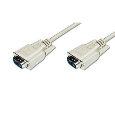 Кабель VGA  1,8m (HDDB15M/M) DIGITUS 1.8м White/Белый, bulk AK-310100-018-E