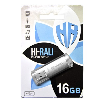 USB флеш 16GB Hi-Rali Rocket Series Silver (HI-16GBVCSL)