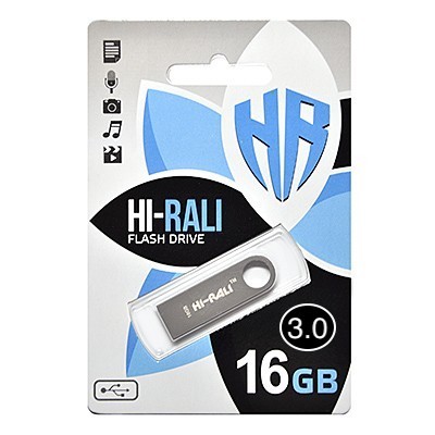 USB флеш 3.0 16GB Hi-Rali Shuttle Series Silver (HI-16GB3SHSL)