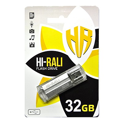 USB флеш 32GB Hi-Rali Corsair Series Silver (HI-32GBCORSL)