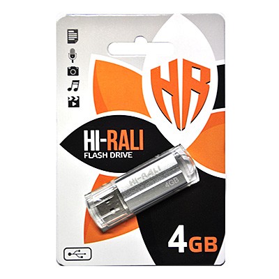 USB флеш 4GB Hi-Rali Corsair Series Silver (HI-4GBCORSL)