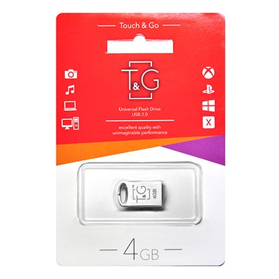 USB флеш 4GB T&G 105 Metal Series Silver (TG105-4G)