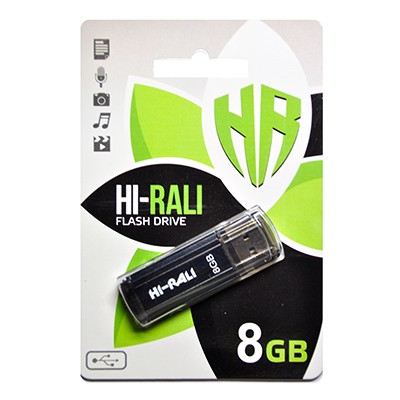 USB флеш 8GB Hi-Rali Stark Series Black (HI-8GBSTBK)