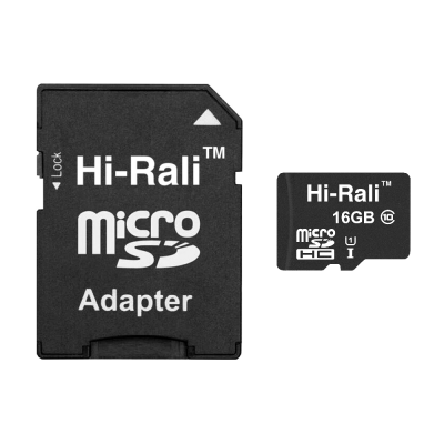 Карта пам'яті MicroSDHC 16GB UHS-I Class 10 Hi-Rali + SD-adapter (HI-16GBSD10U1-01)