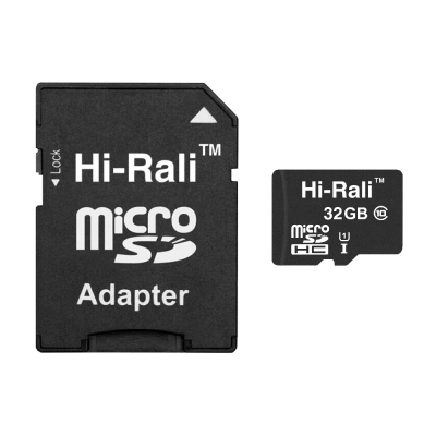 Карта пам'яті MicroSDHC 32GB UHS-I Class 10 Hi-Rali + SD-adapter (HI-32GBSD10U1-01)