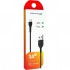 Кабель Micro USB 1m Grand-X USB-microUSB, Cu, 3A, 1м, Fast Сharge, Black (PM-03B)