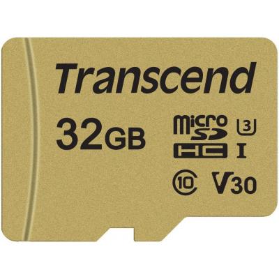 Карта пам'яті TRANSCEND microSDHC 500S 32GB UHS-I U3 + ad (TS32GUSD500S)
